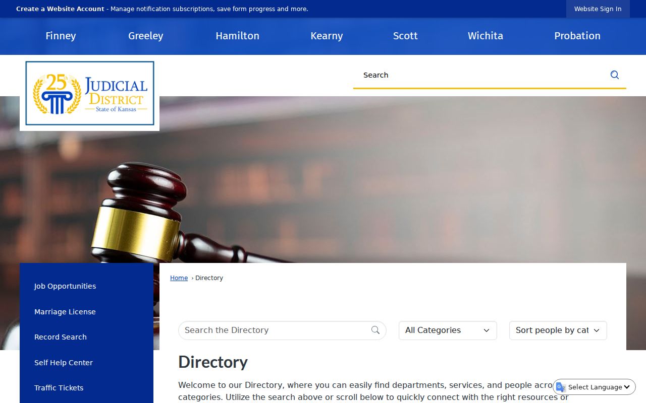 Wichita County court calendar and 25th District directory