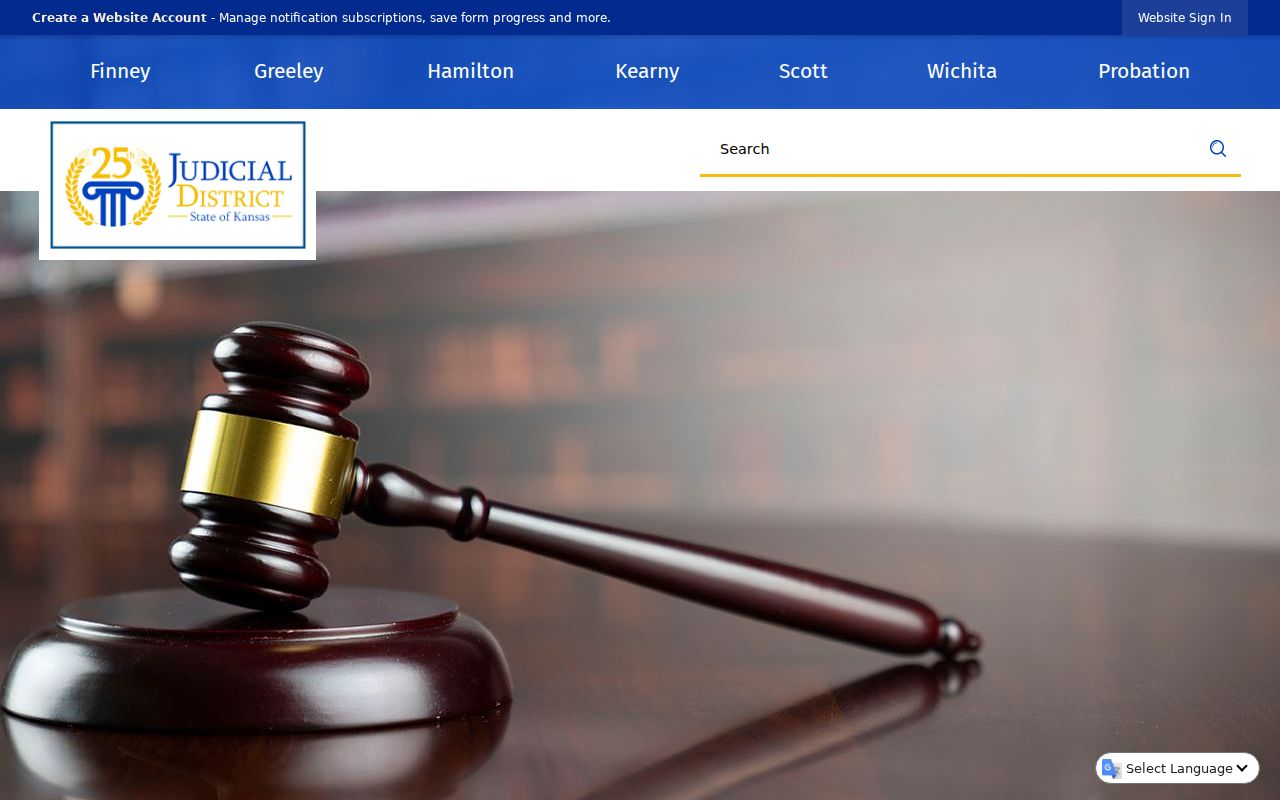 Kansas 25th Judicial District official website