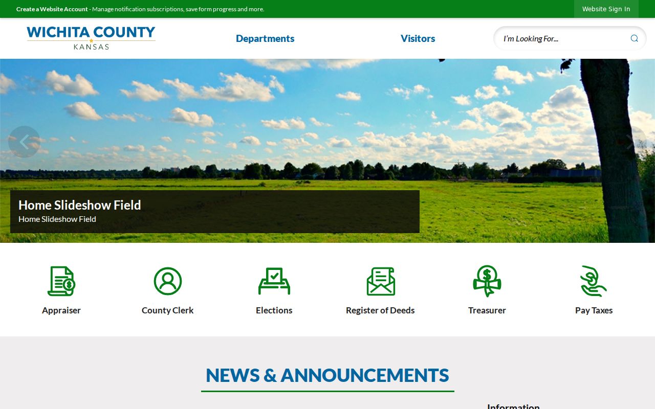 Wichita County Kansas government homepage