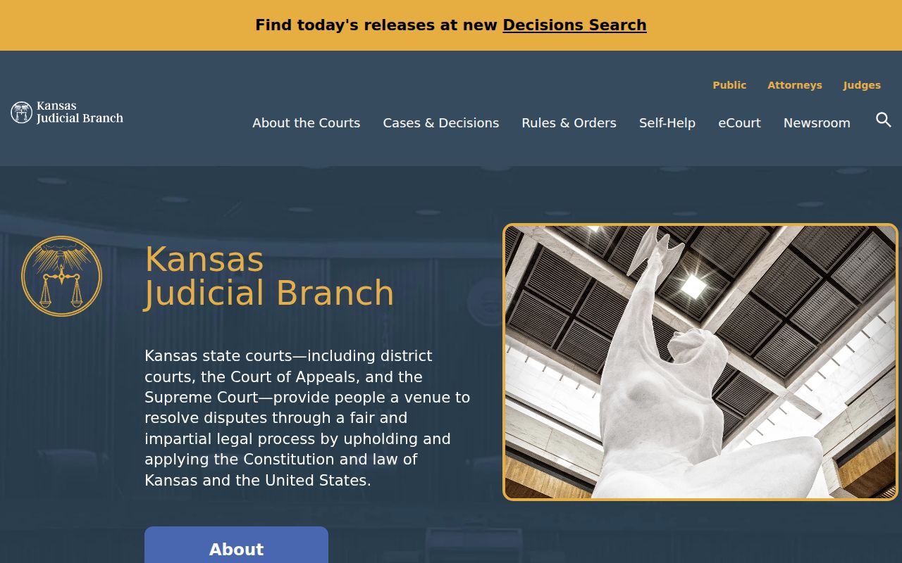 Kansas Judicial Branch official homepage